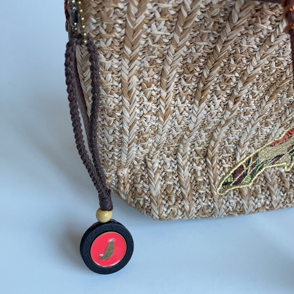 Sakroots small straw owl satchel handbag purse - Picture 14 of 15